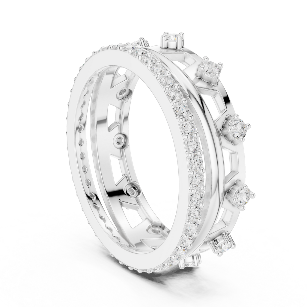 Vintage Milgrain Diamond Eternity Ring in Rose Gold