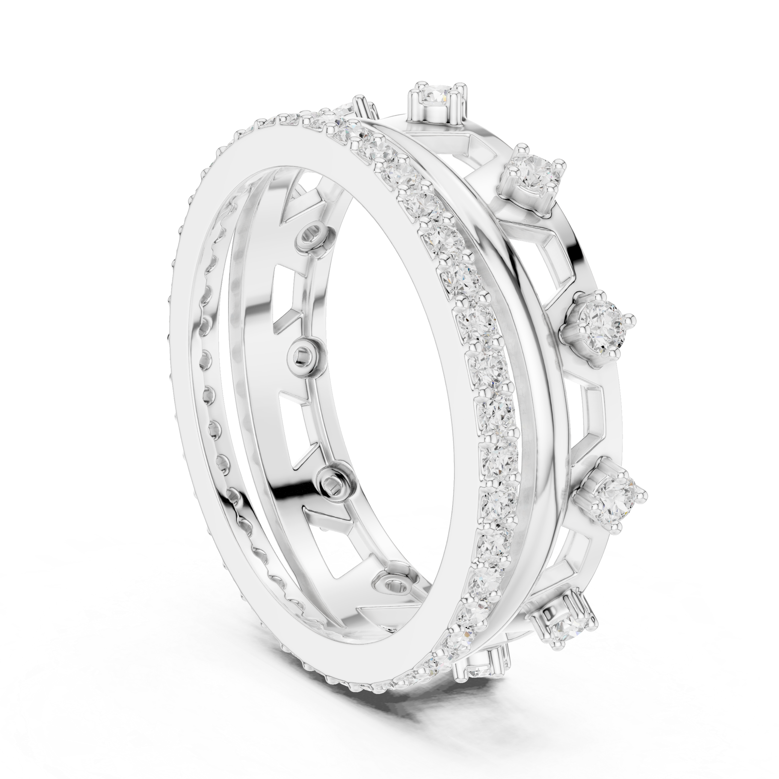 Vintage Milgrain Diamond Eternity Ring in Rose Gold