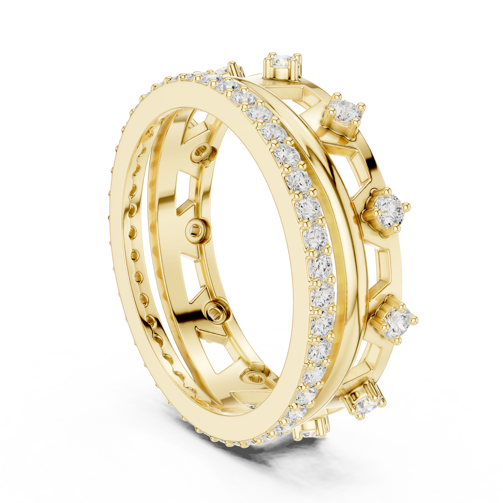 Vintage Milgrain Diamond Eternity Ring in Rose Gold