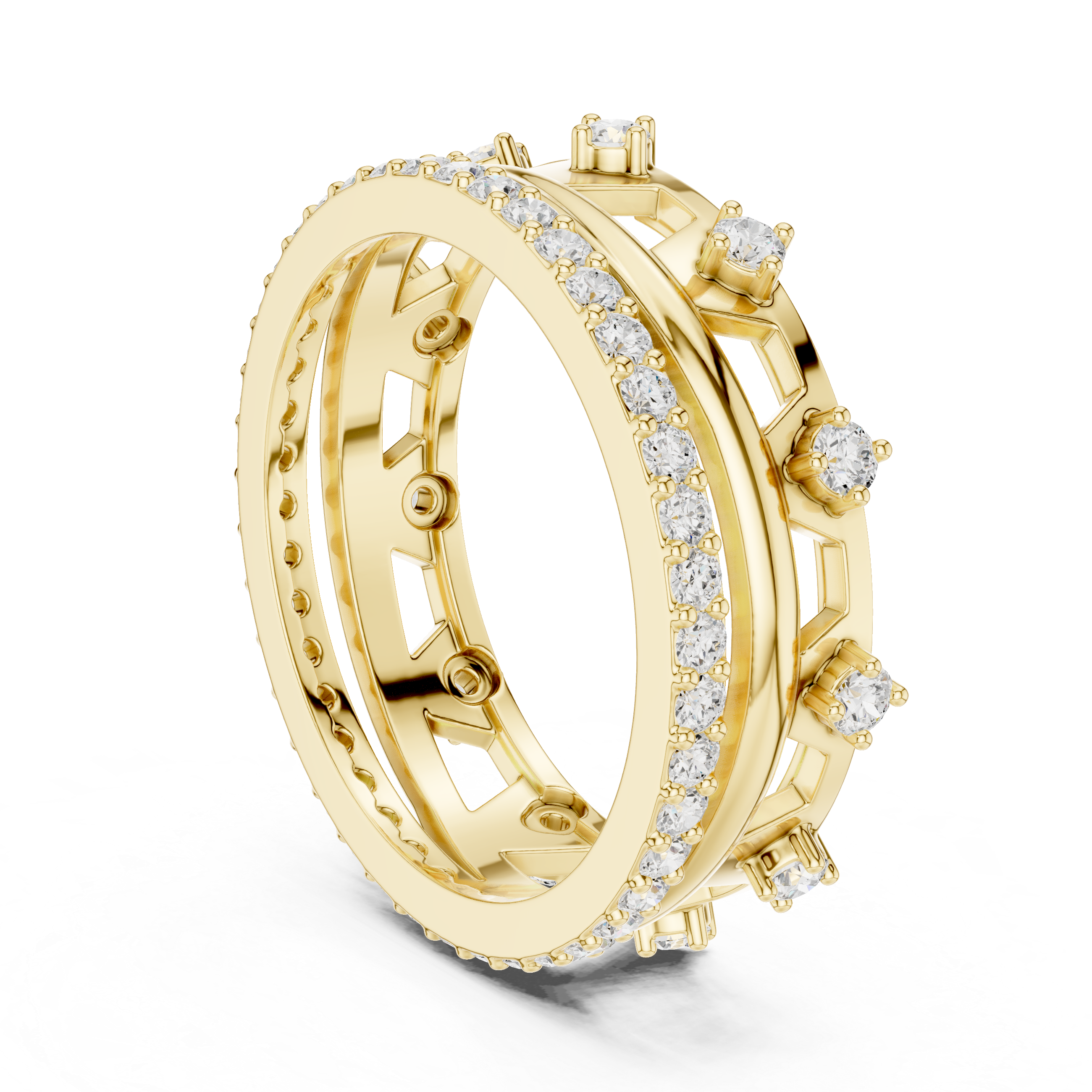 Vintage Milgrain Diamond Eternity Ring in Rose Gold