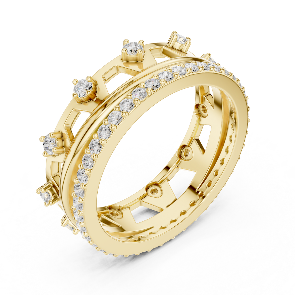 Vintage Milgrain Diamond Eternity Ring in Rose Gold