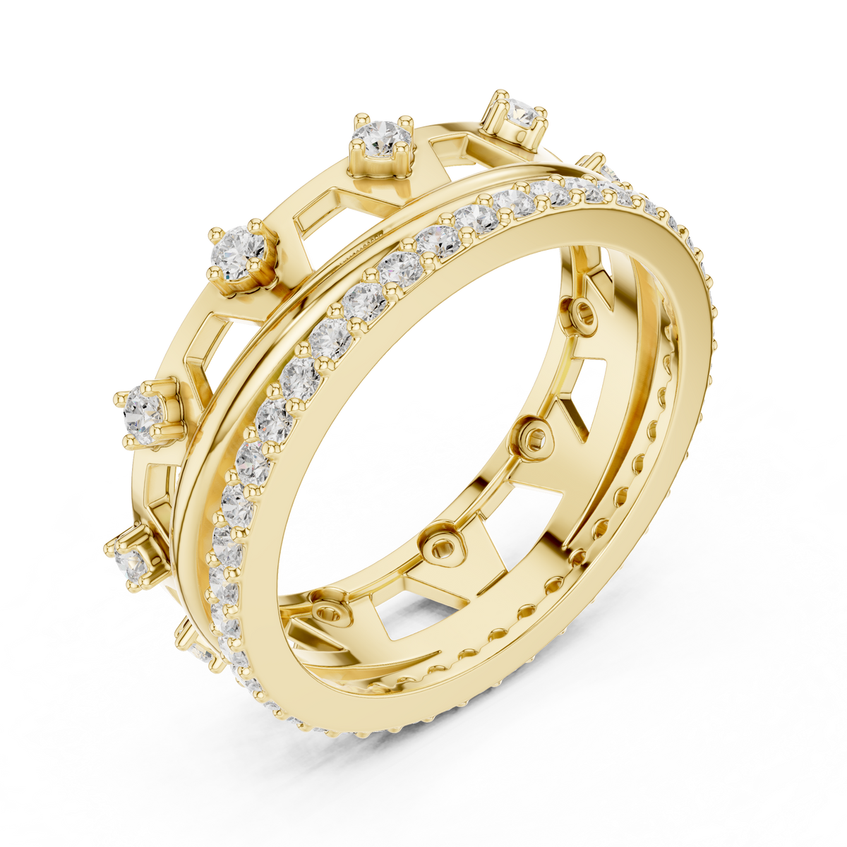 Vintage Milgrain Diamond Eternity Ring – view 11 of 12, lab grown diamond ring | Jewelix Atelier