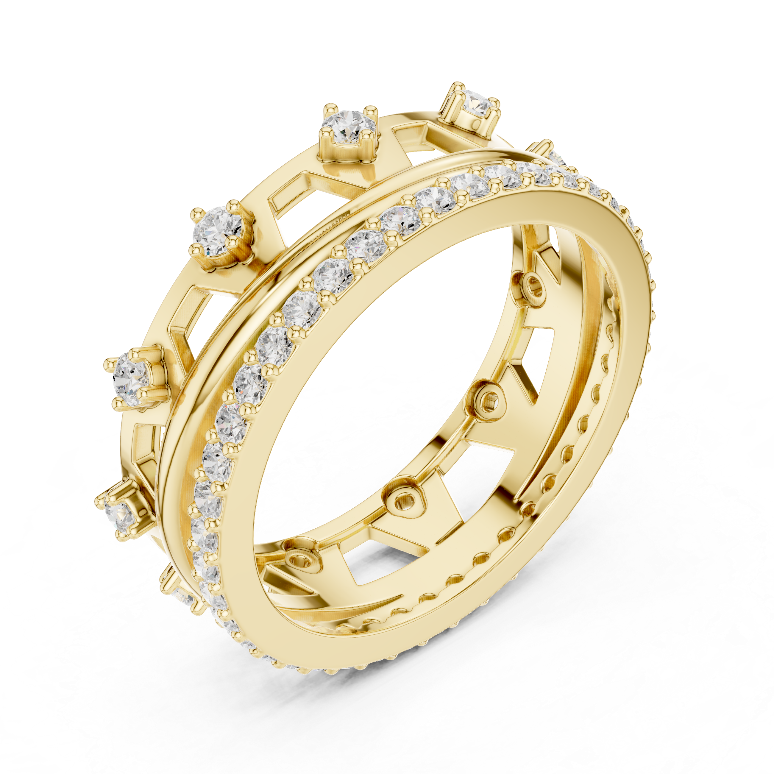 Vintage Milgrain Diamond Eternity Ring in Rose Gold