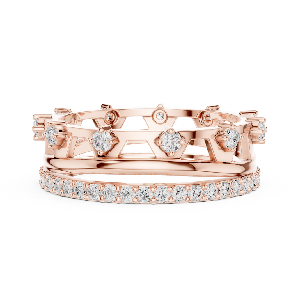 Vintage Milgrain Diamond Eternity Ring in Rose Gold