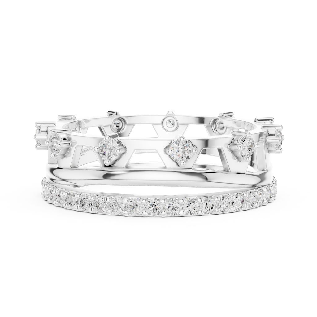 Vintage Milgrain Diamond Eternity Ring in Rose Gold
