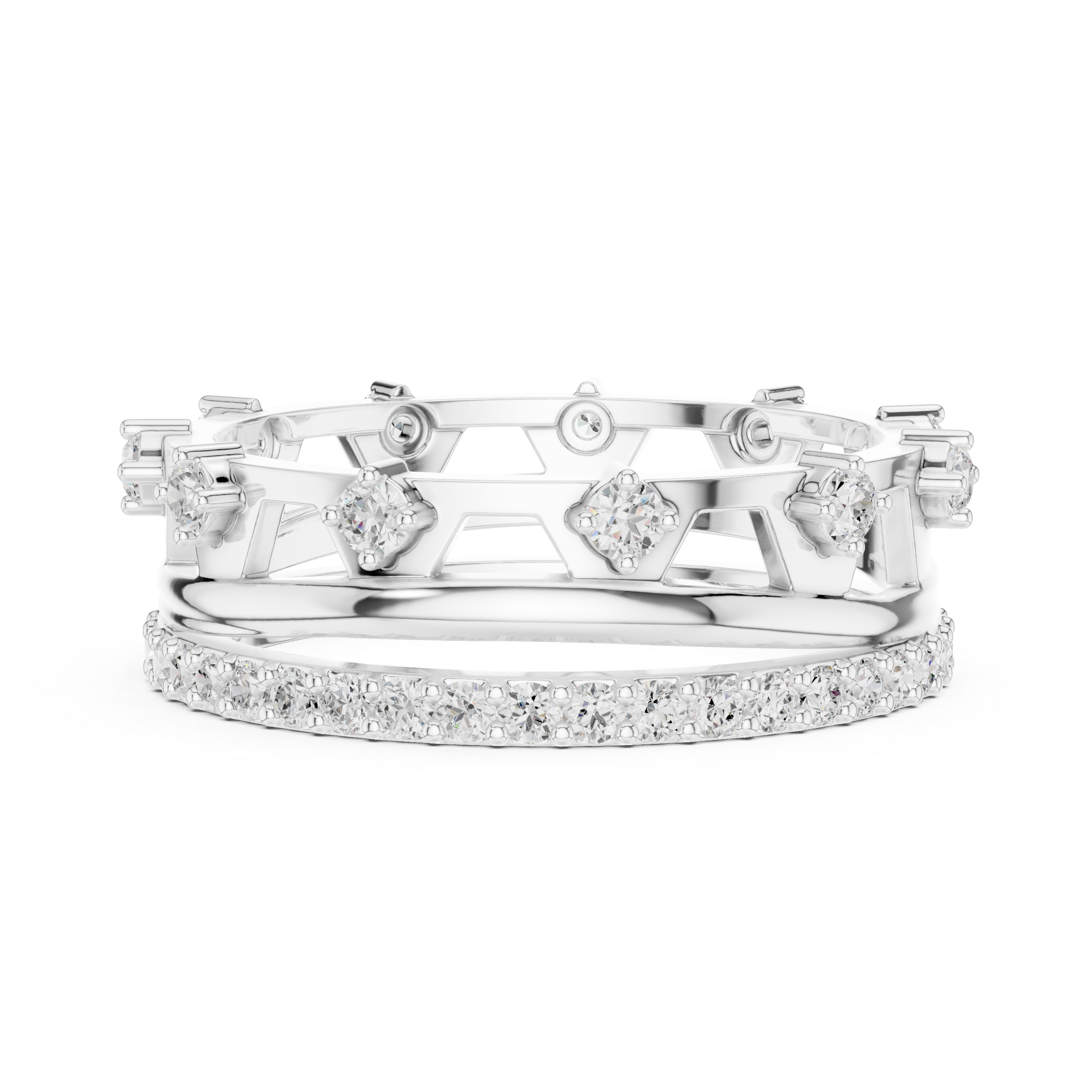 Vintage Milgrain Diamond Eternity Ring in Rose Gold