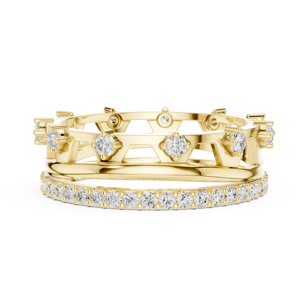 Vintage Milgrain Diamond Eternity Ring in Rose Gold