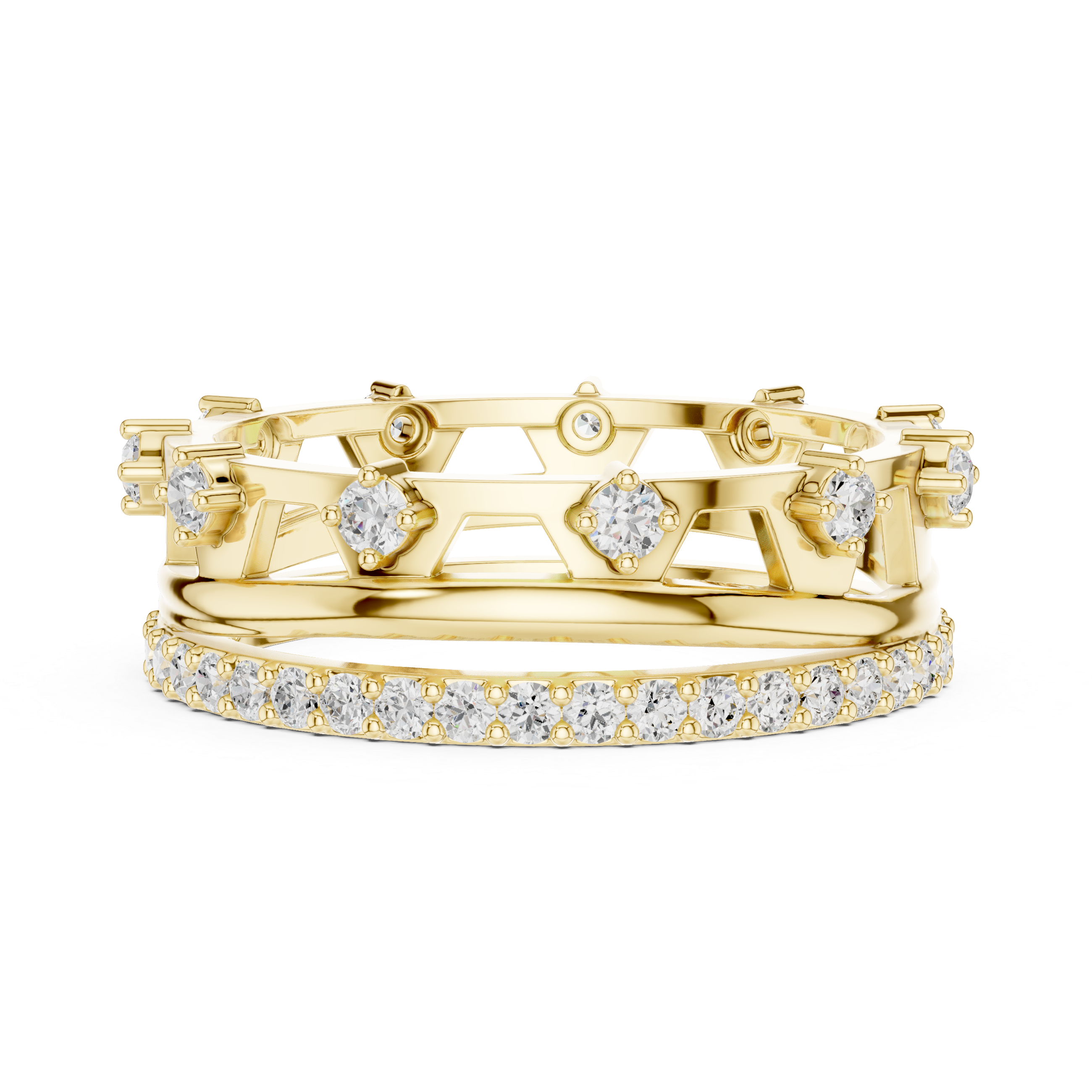 Vintage Milgrain Diamond Eternity Ring in Rose Gold