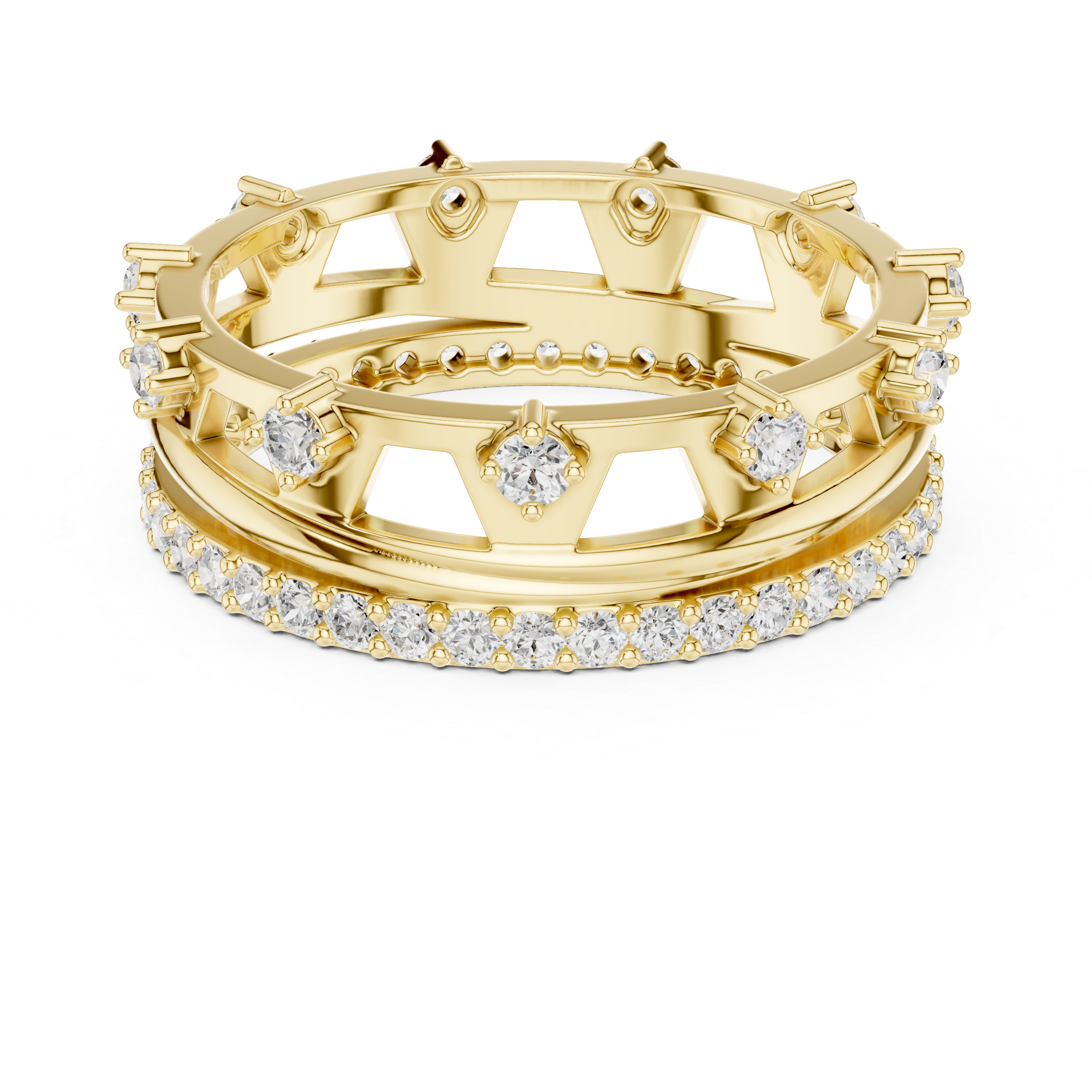 Vintage Milgrain Diamond Eternity Ring in Rose Gold