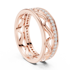 Pavé Criss Cross Diamond Band in Rose Gold