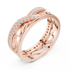 Pavé Criss Cross Diamond Band in Rose Gold
