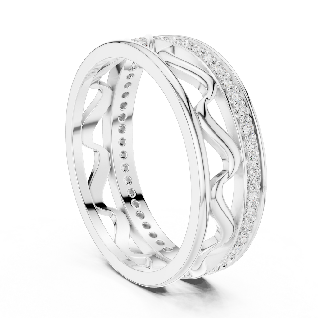 Pavé Criss Cross Diamond Band in Rose Gold