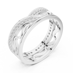 Pavé Criss Cross Diamond Band in Rose Gold