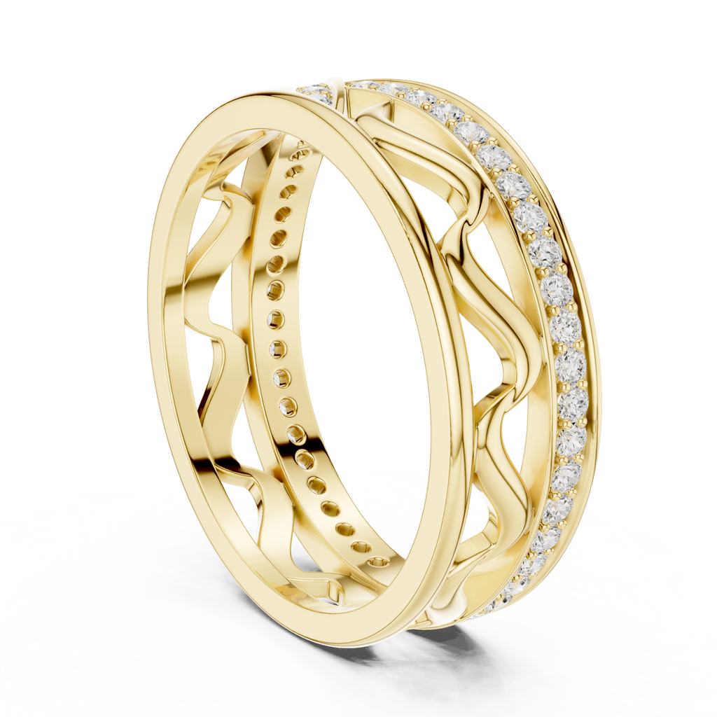 Pavé Criss Cross Diamond Band in Rose Gold