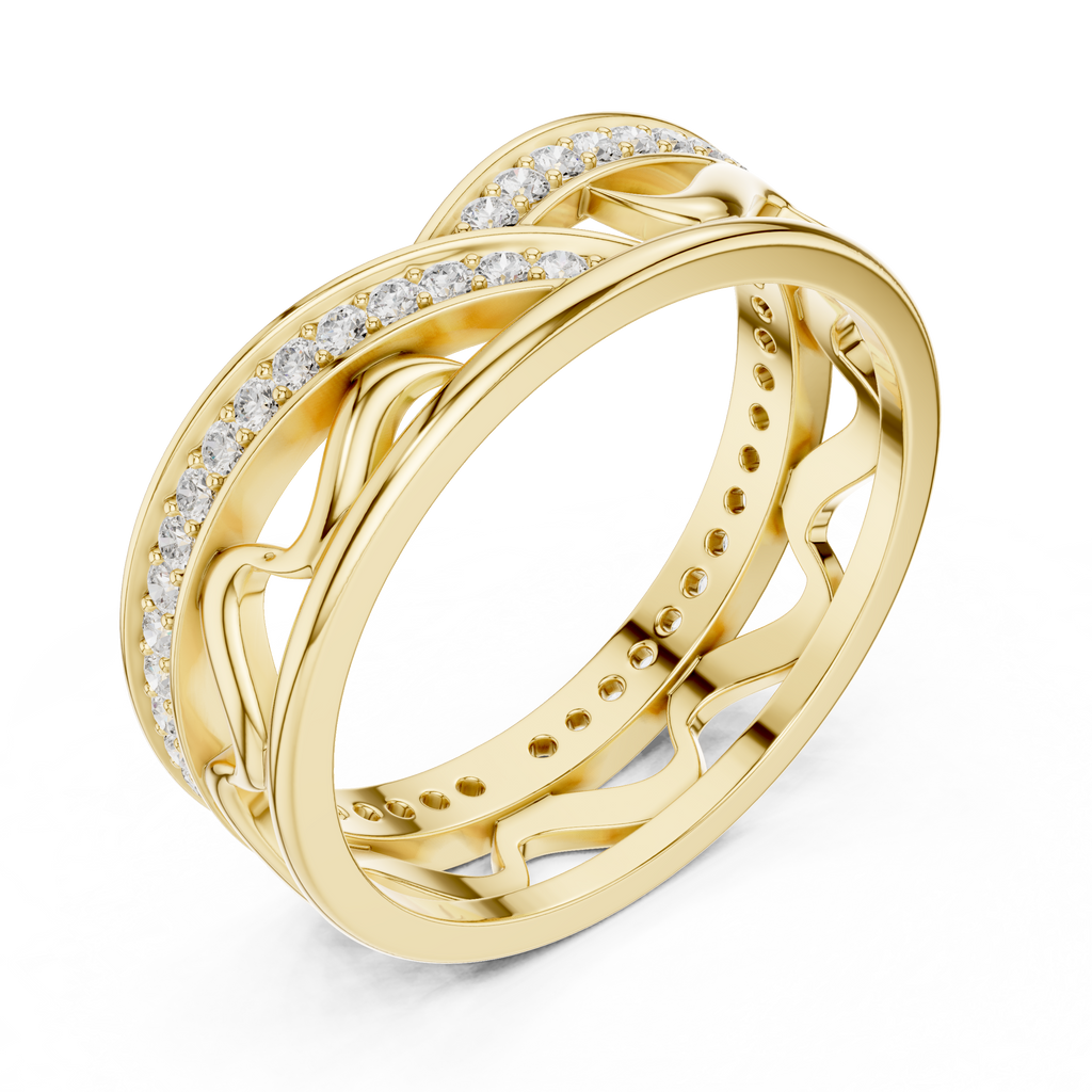 Pavé Criss Cross Diamond Band in Rose Gold
