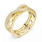 Pavé Criss Cross Diamond Band in Rose Gold