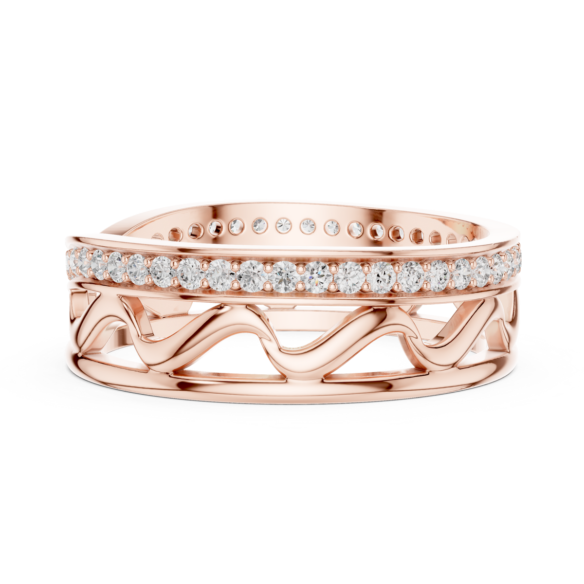 Pavé Criss Cross Diamond Band – view 5 of 12, lab grown diamond band | Jewelix Atelier