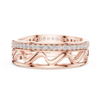 Pavé Criss Cross Diamond Band in Rose Gold