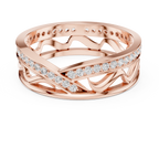 Pavé Criss Cross Diamond Band in Rose Gold