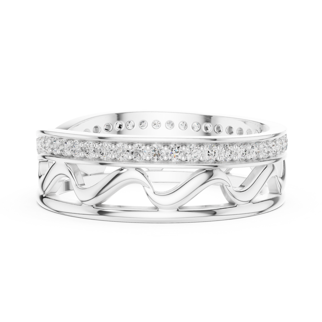 Pavé Criss Cross Diamond Band in Rose Gold