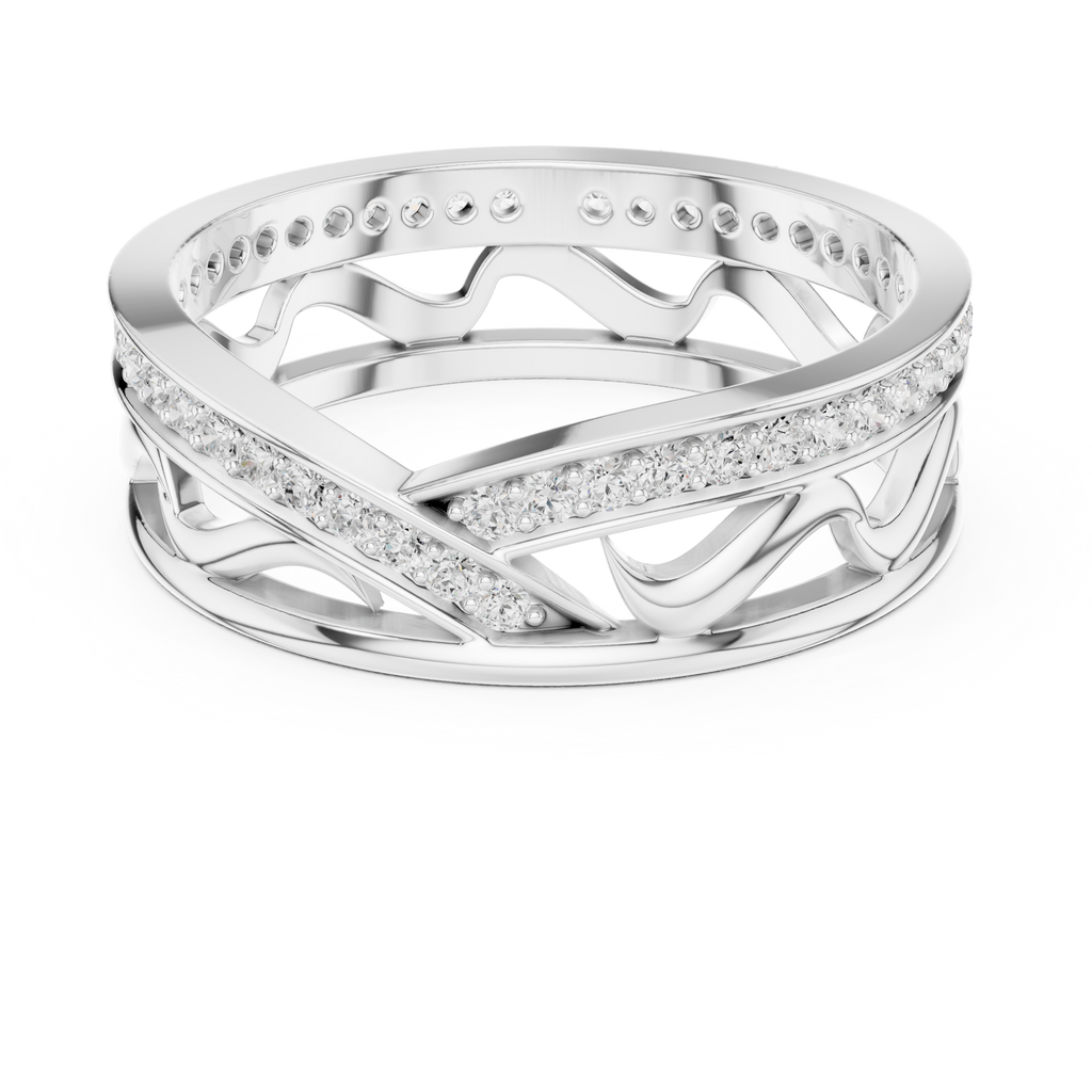Pavé Criss Cross Diamond Band in Rose Gold