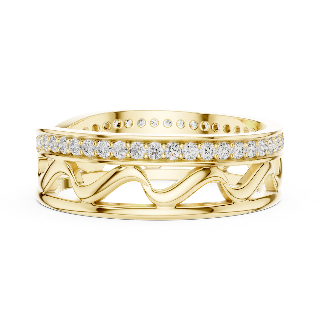 Pavé Criss Cross Diamond Band in Rose Gold