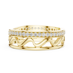 Pavé Criss Cross Diamond Band in Rose Gold