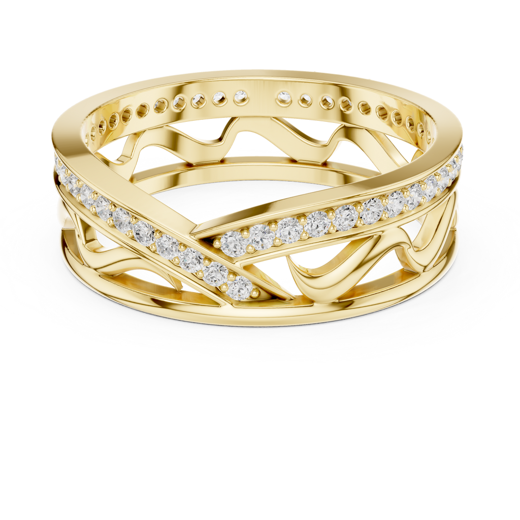 Pavé Criss Cross Diamond Band in Rose Gold