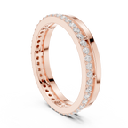 Minimalist Pavé Diamond Eternity Band in Rose Gold