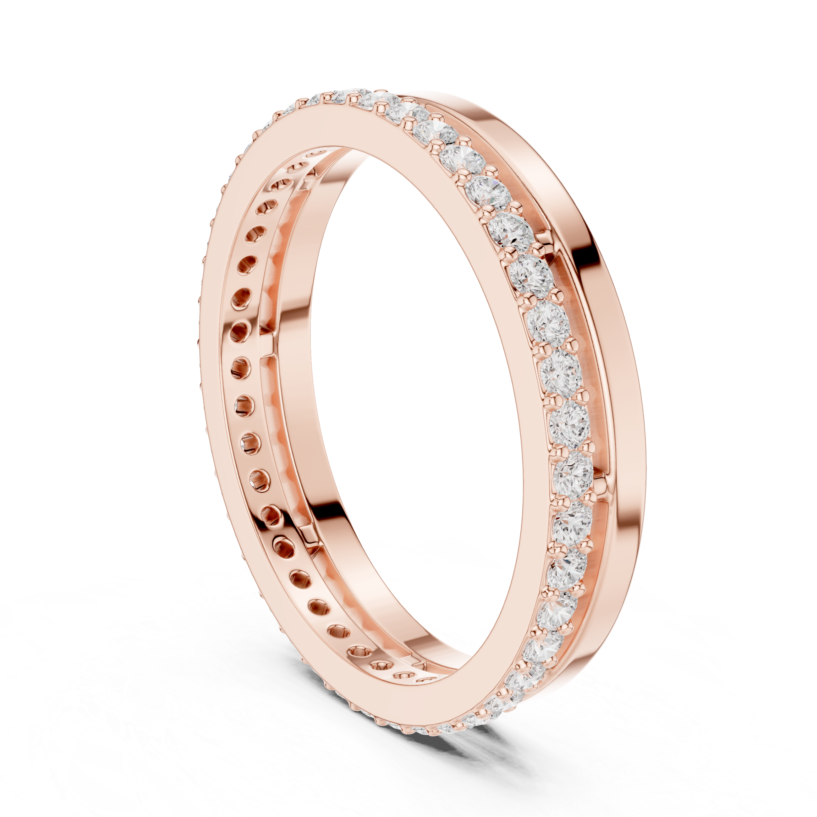 Minimalist Pavé Diamond Eternity Band in Rose Gold
