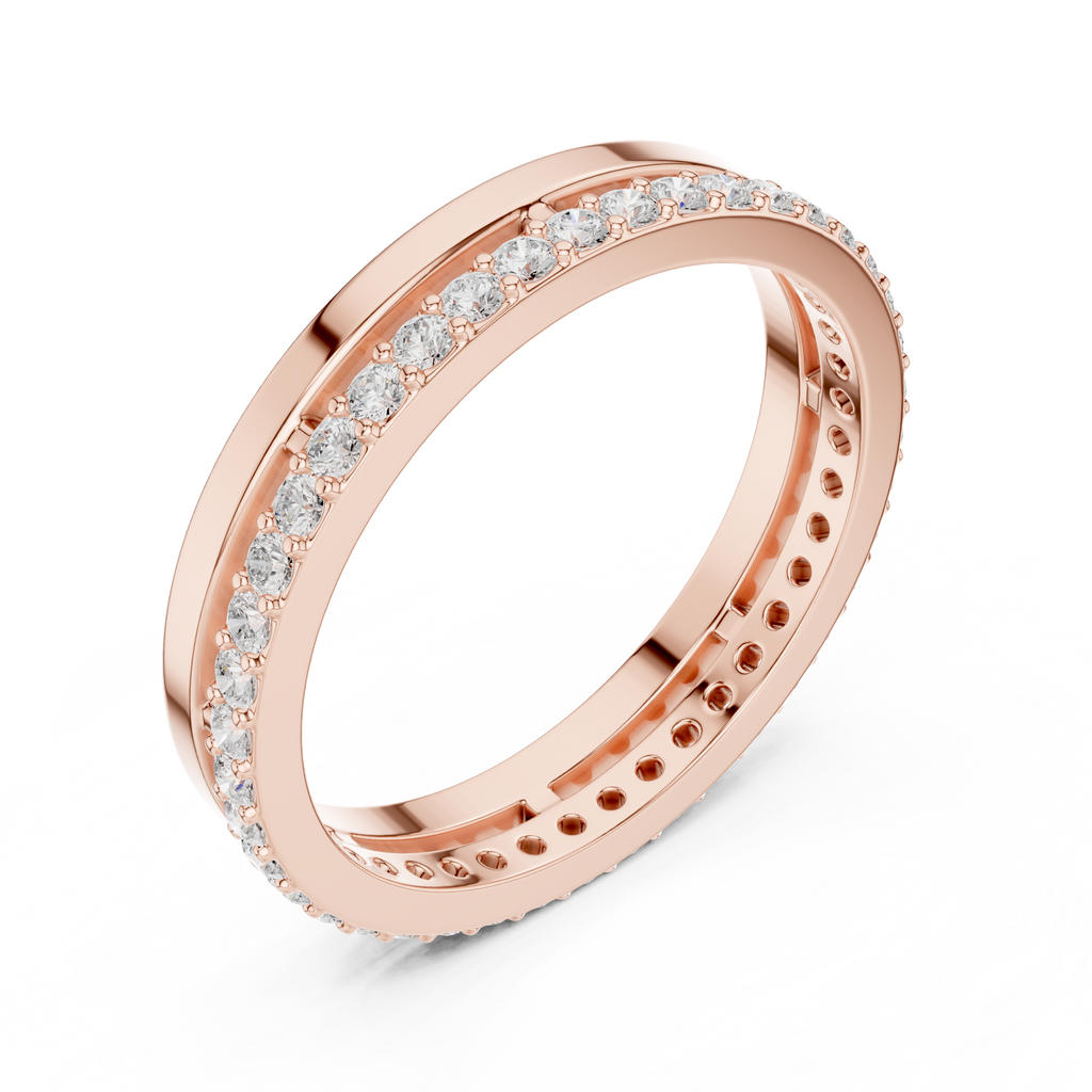 Minimalist Pavé Diamond Eternity Band in Rose Gold