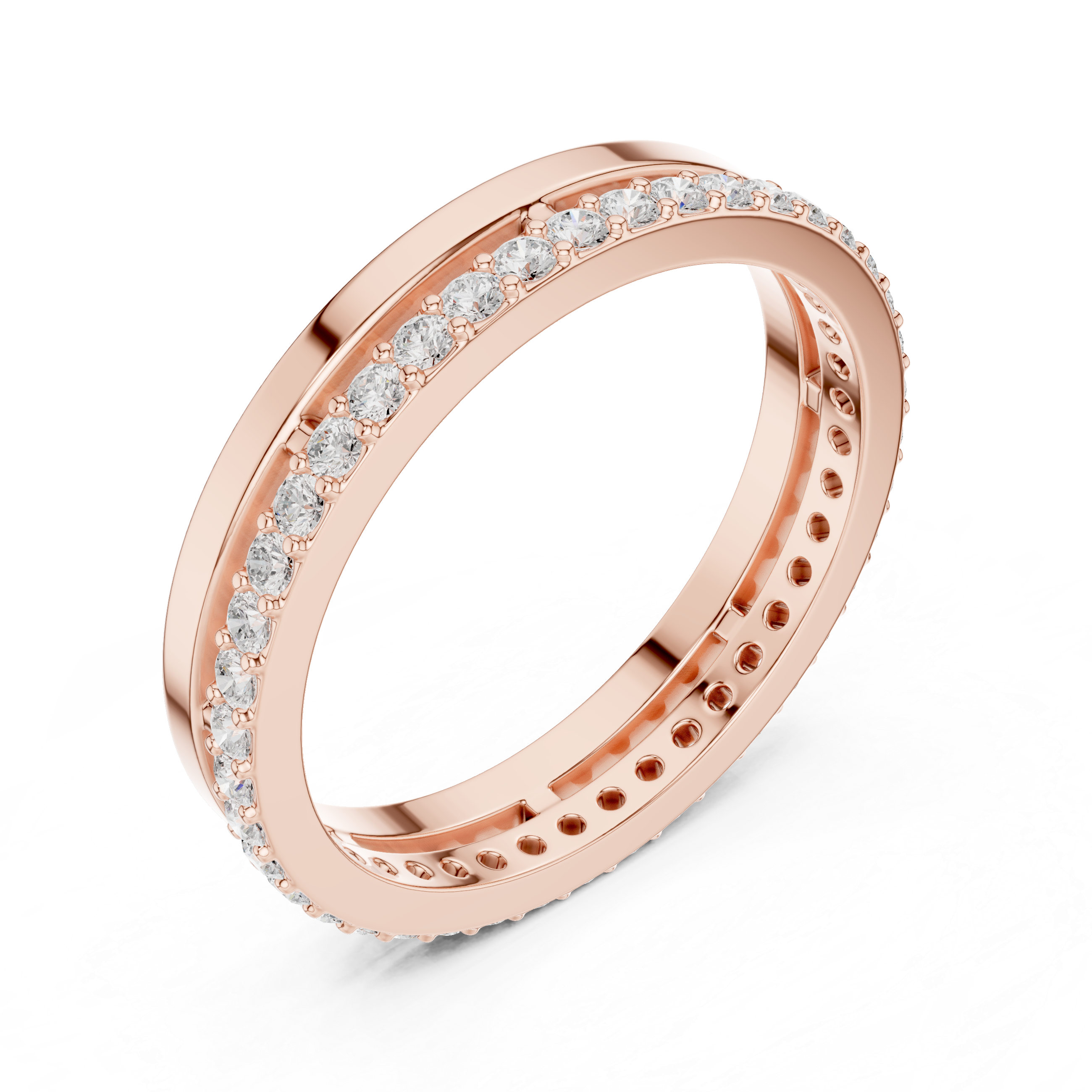 Minimalist Pavé Diamond Eternity Band in Rose Gold