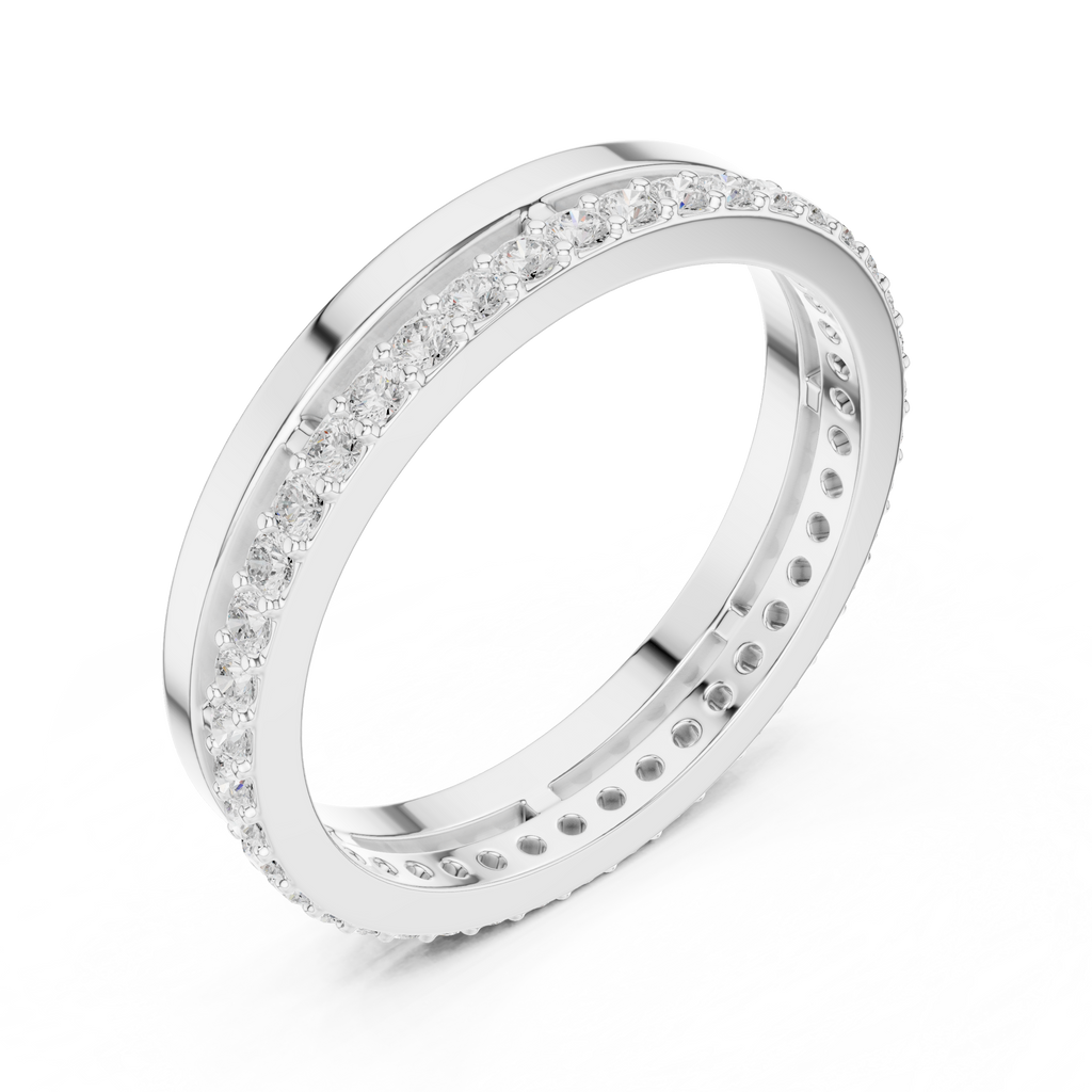 Minimalist Pavé Diamond Eternity Band in Rose Gold