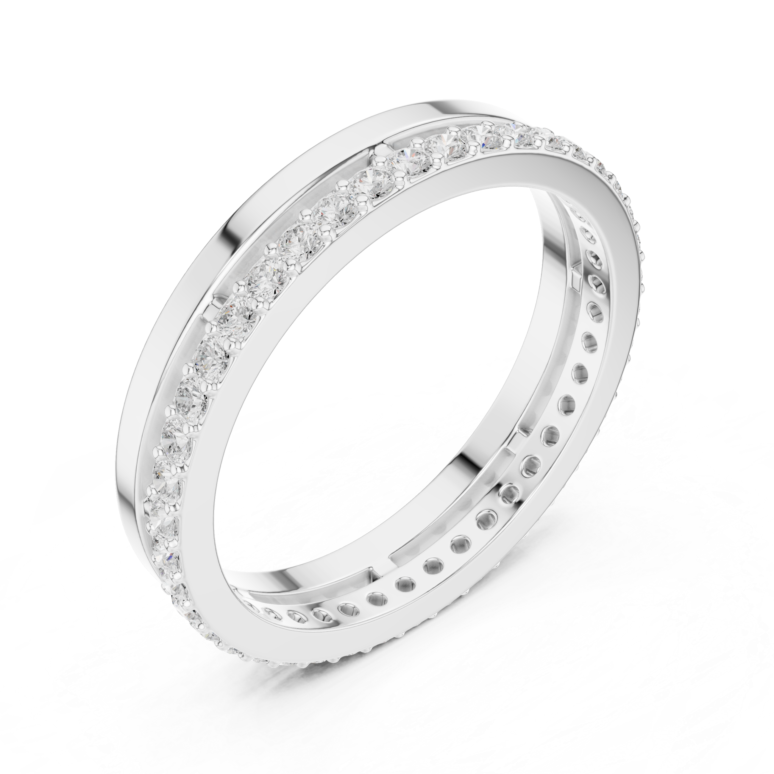 Minimalist Pavé Diamond Eternity Band in Rose Gold