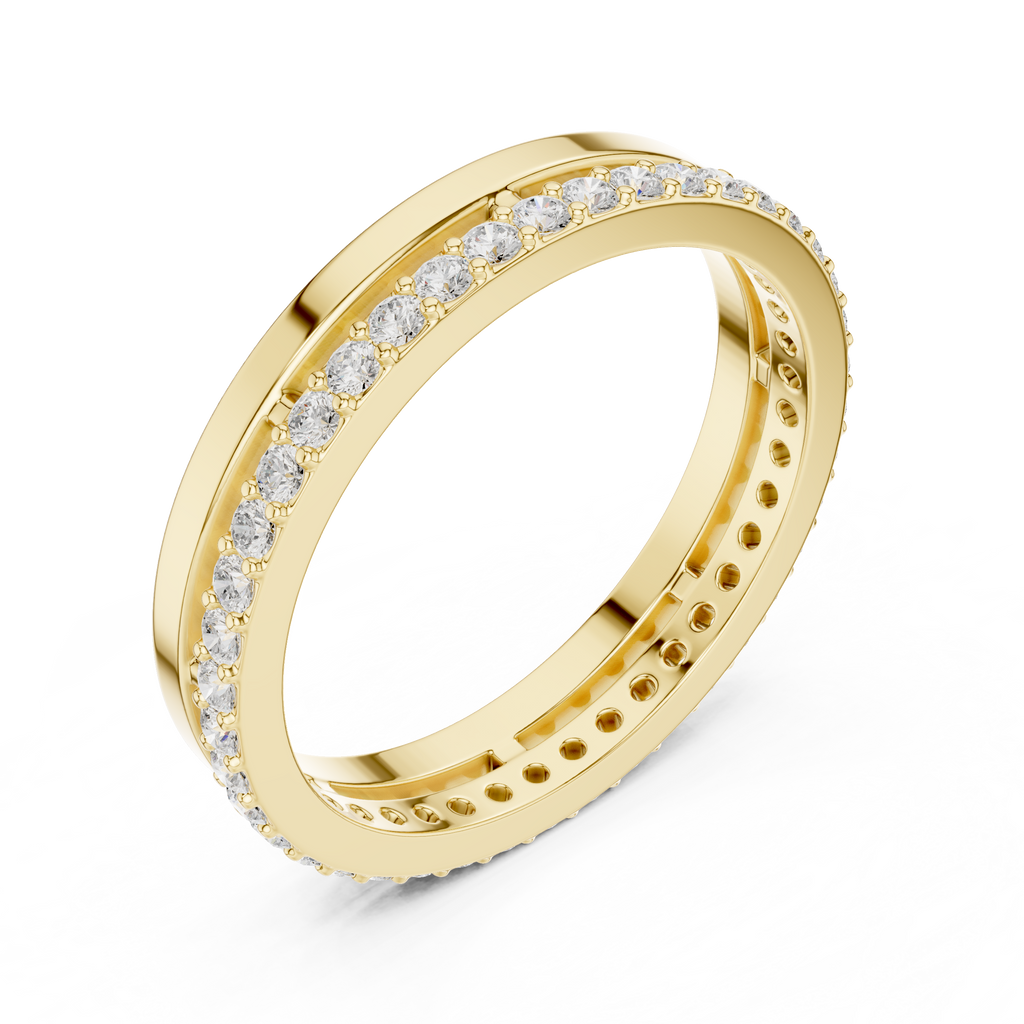 Minimalist Pavé Diamond Eternity Band in Rose Gold