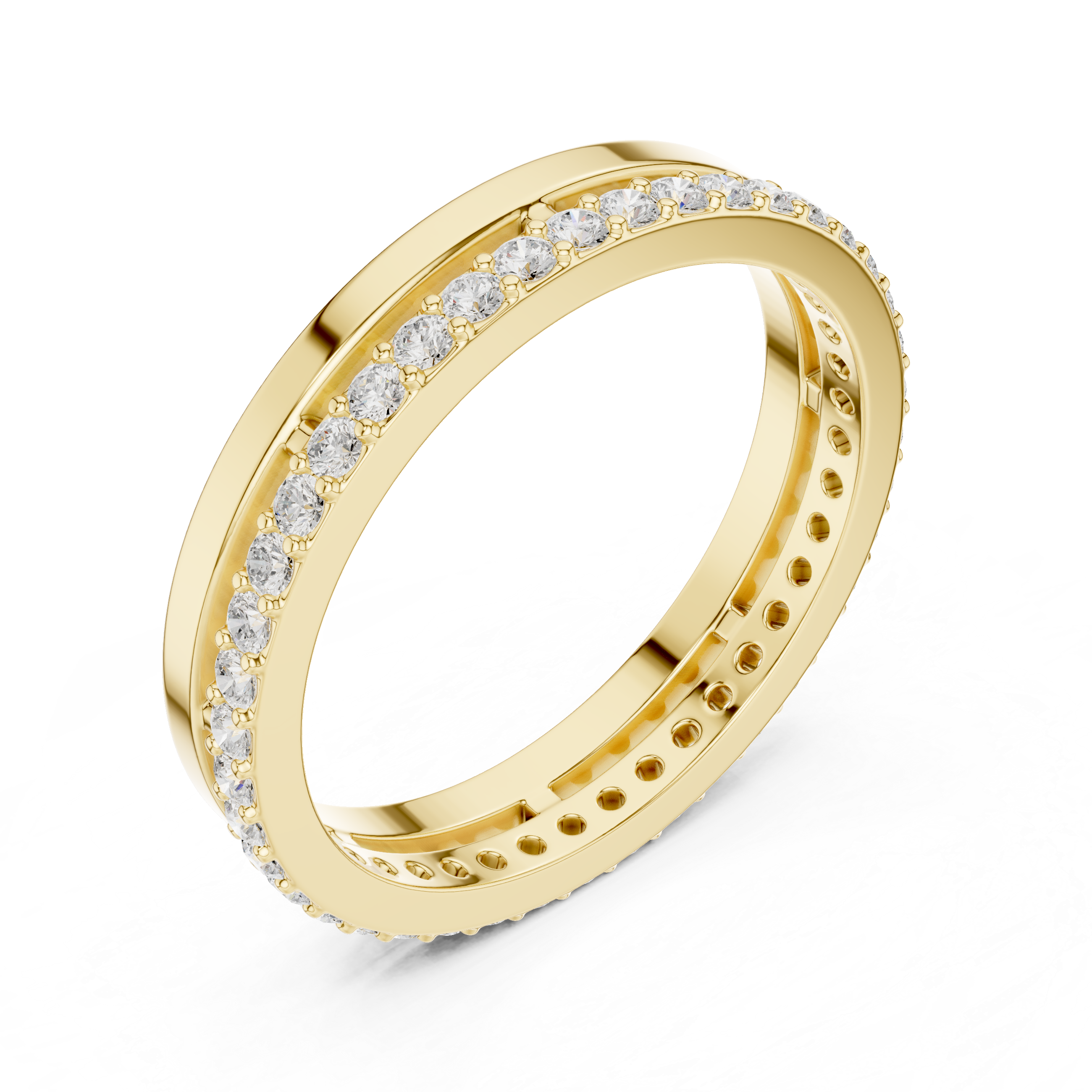 Minimalist Pavé Diamond Eternity Band in Rose Gold