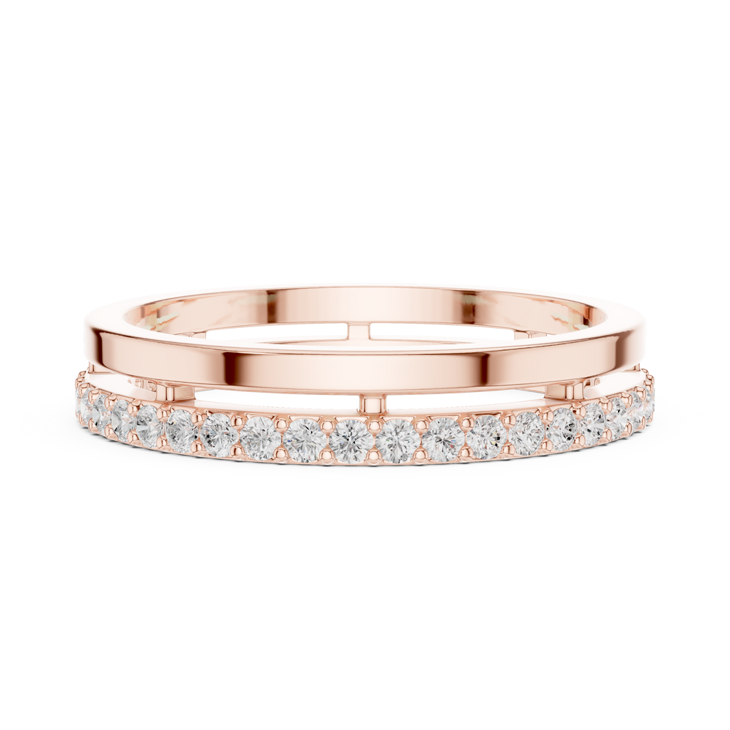 Minimalist Pavé Diamond Eternity Band in Rose Gold