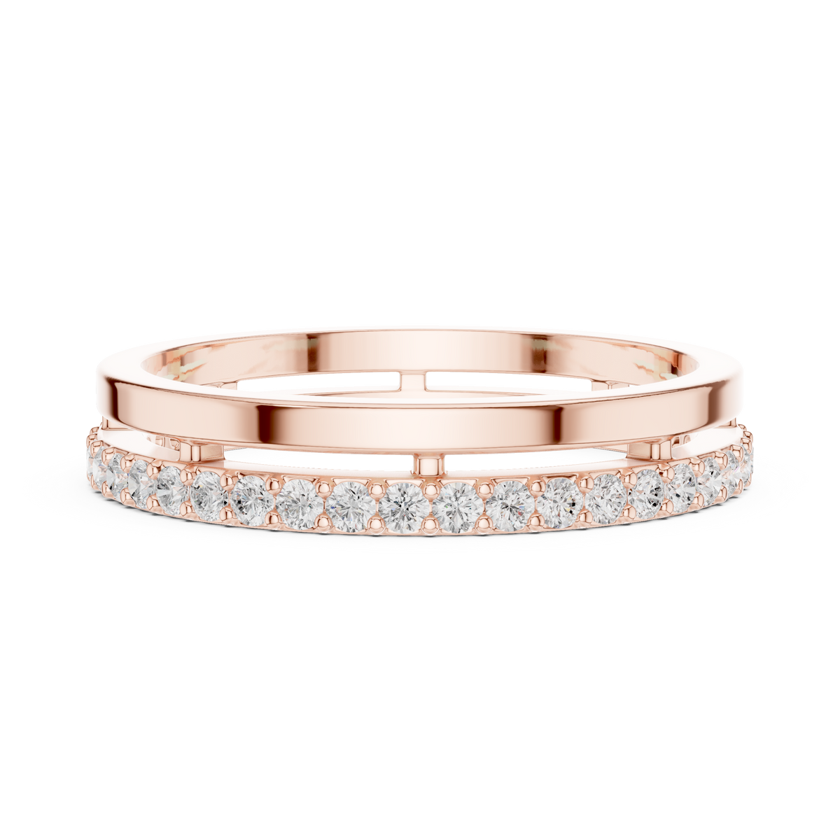 Minimalist Pavé Diamond Eternity Band – view 5 of 12, lab grown diamond band | Jewelix Atelier