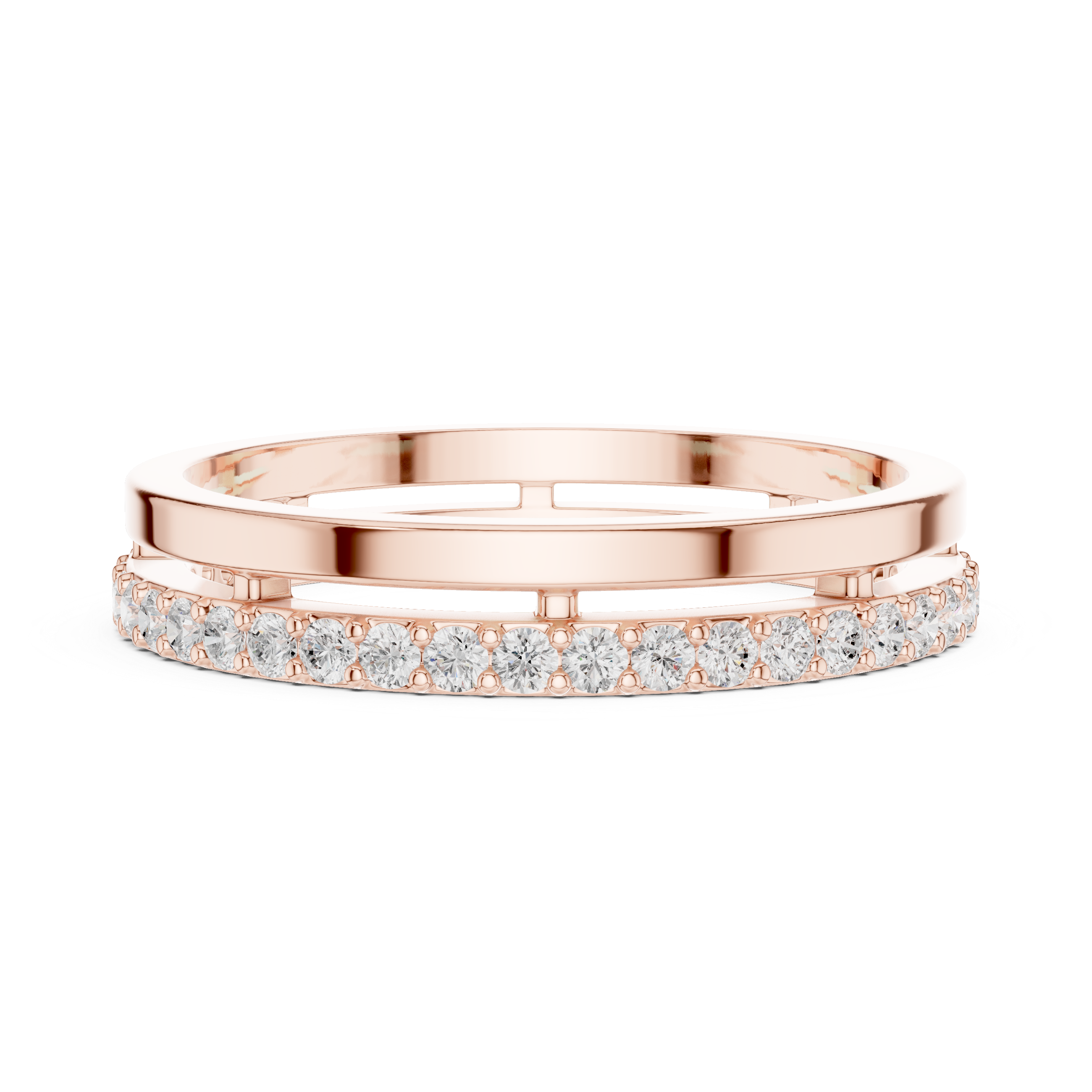 Minimalist Pavé Diamond Eternity Band in Rose Gold