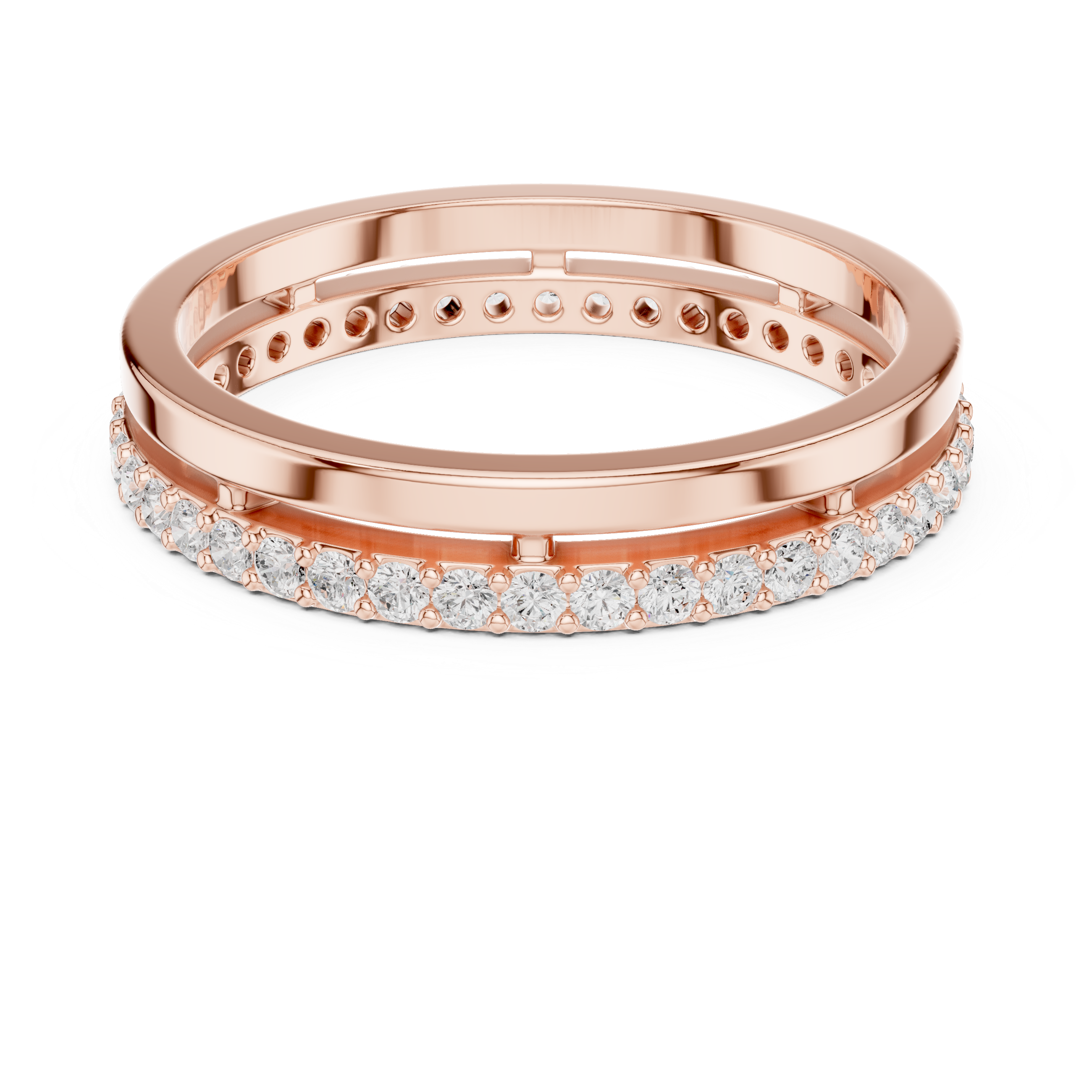 Minimalist Pavé Diamond Eternity Band in Rose Gold