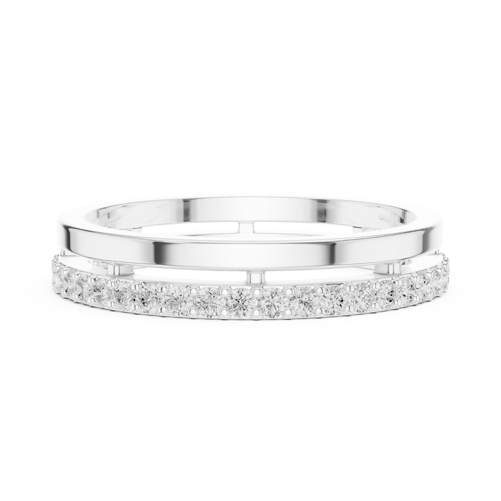 Minimalist Pavé Diamond Eternity Band in Rose Gold