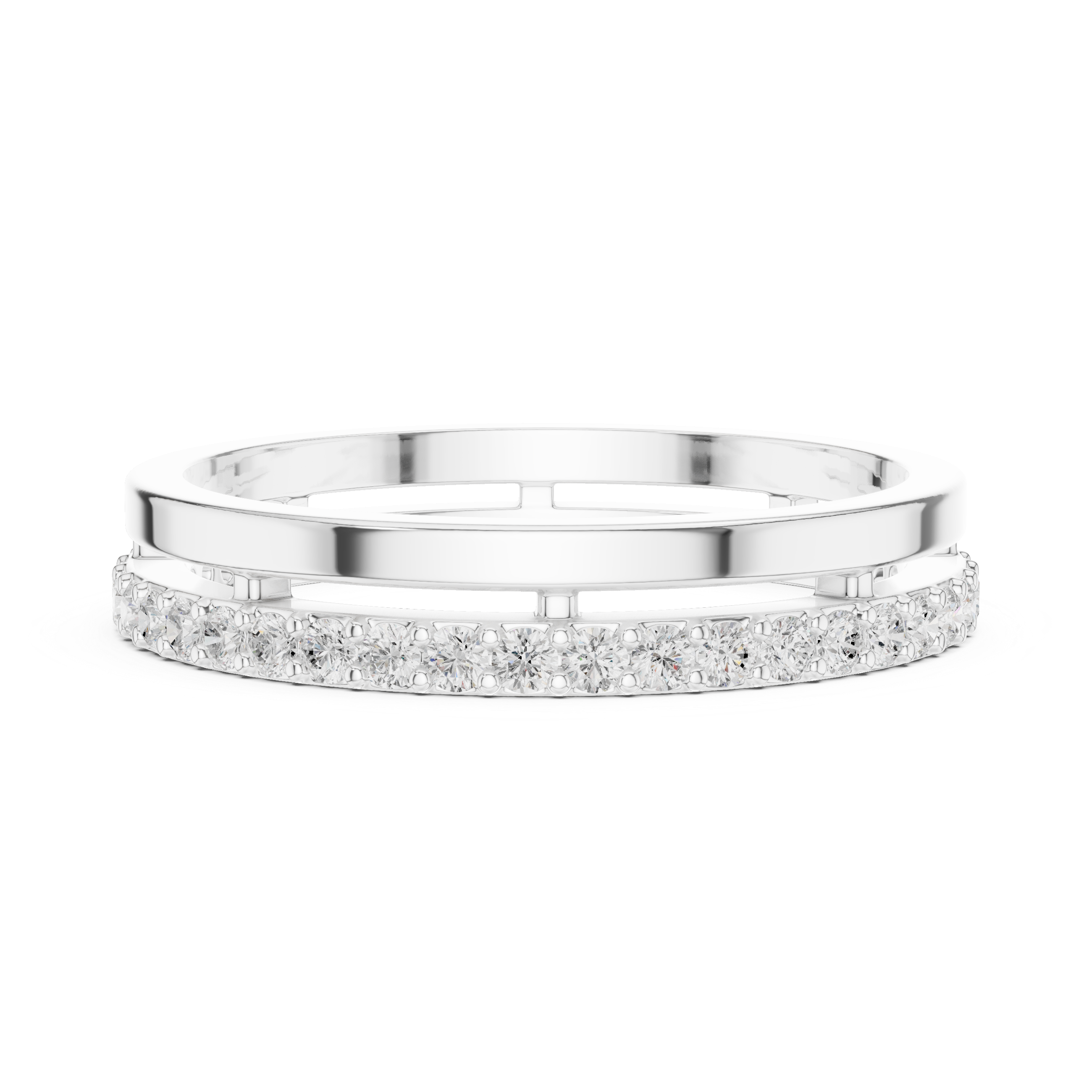 Minimalist Pavé Diamond Eternity Band in Rose Gold