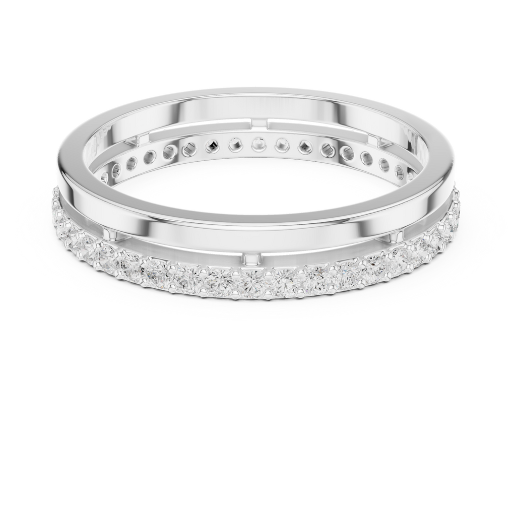 Minimalist Pavé Diamond Eternity Band in Rose Gold