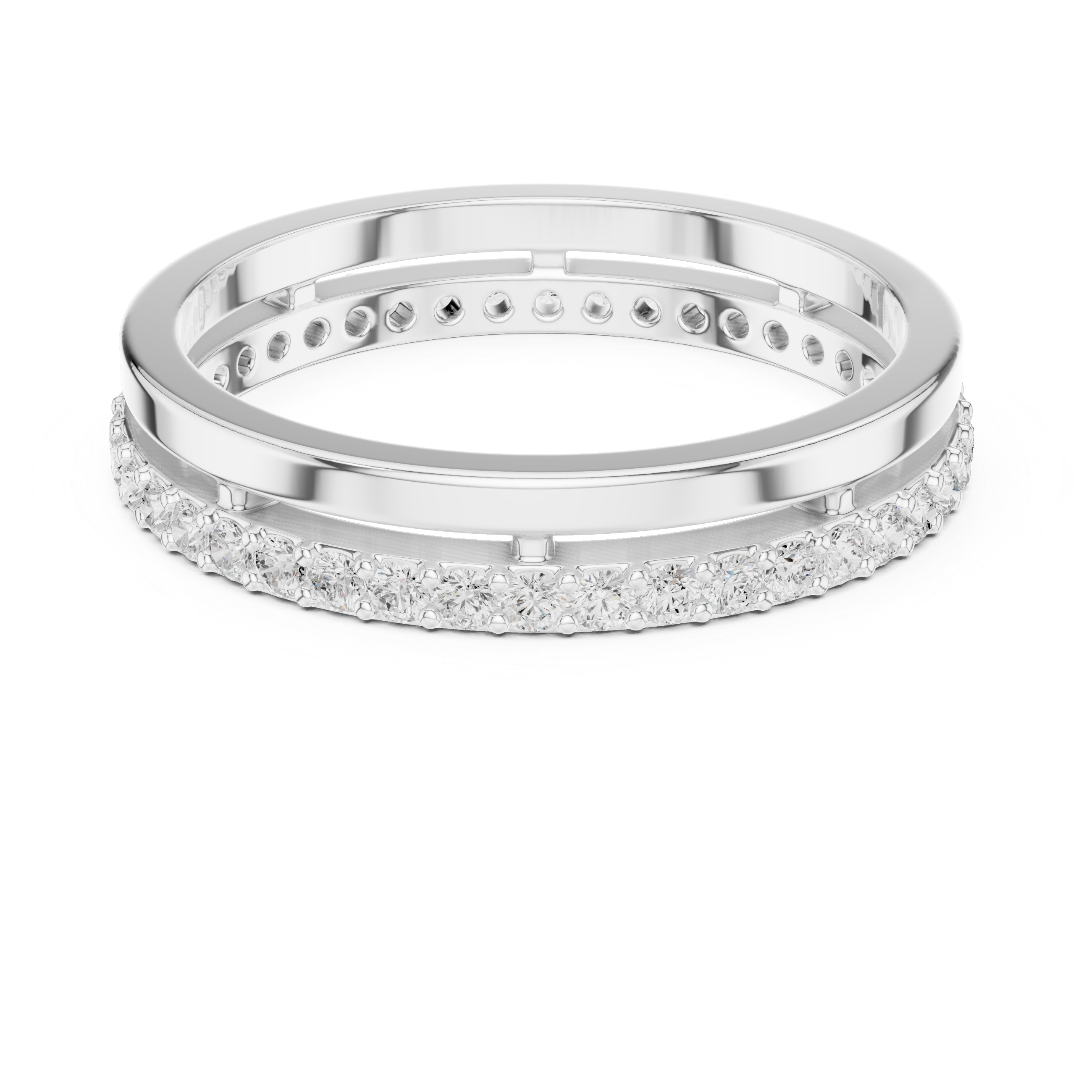 Minimalist Pavé Diamond Eternity Band in Rose Gold