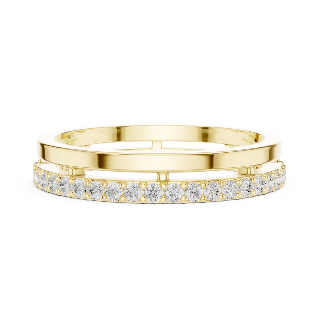 Minimalist Pavé Diamond Eternity Band in Rose Gold