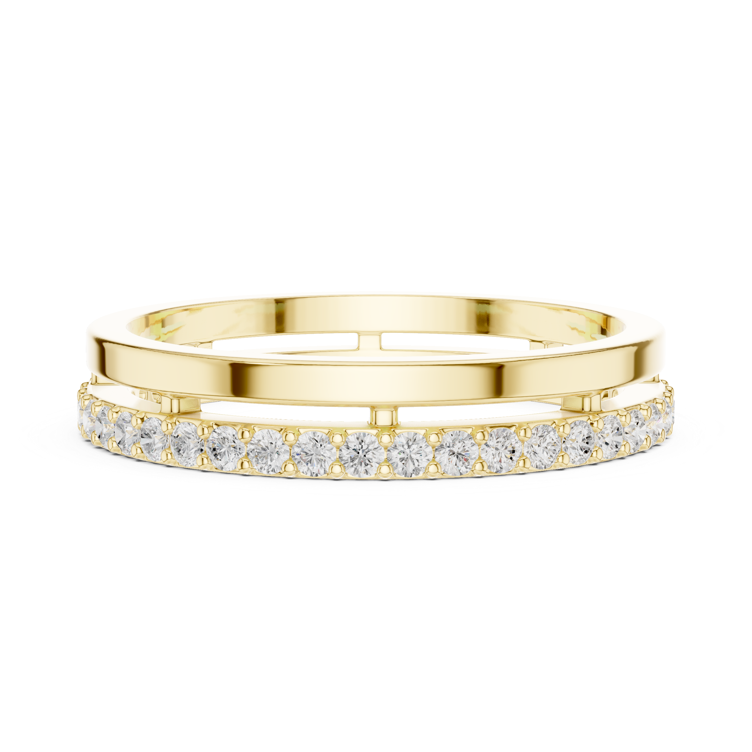 Minimalist Pavé Diamond Eternity Band in Rose Gold