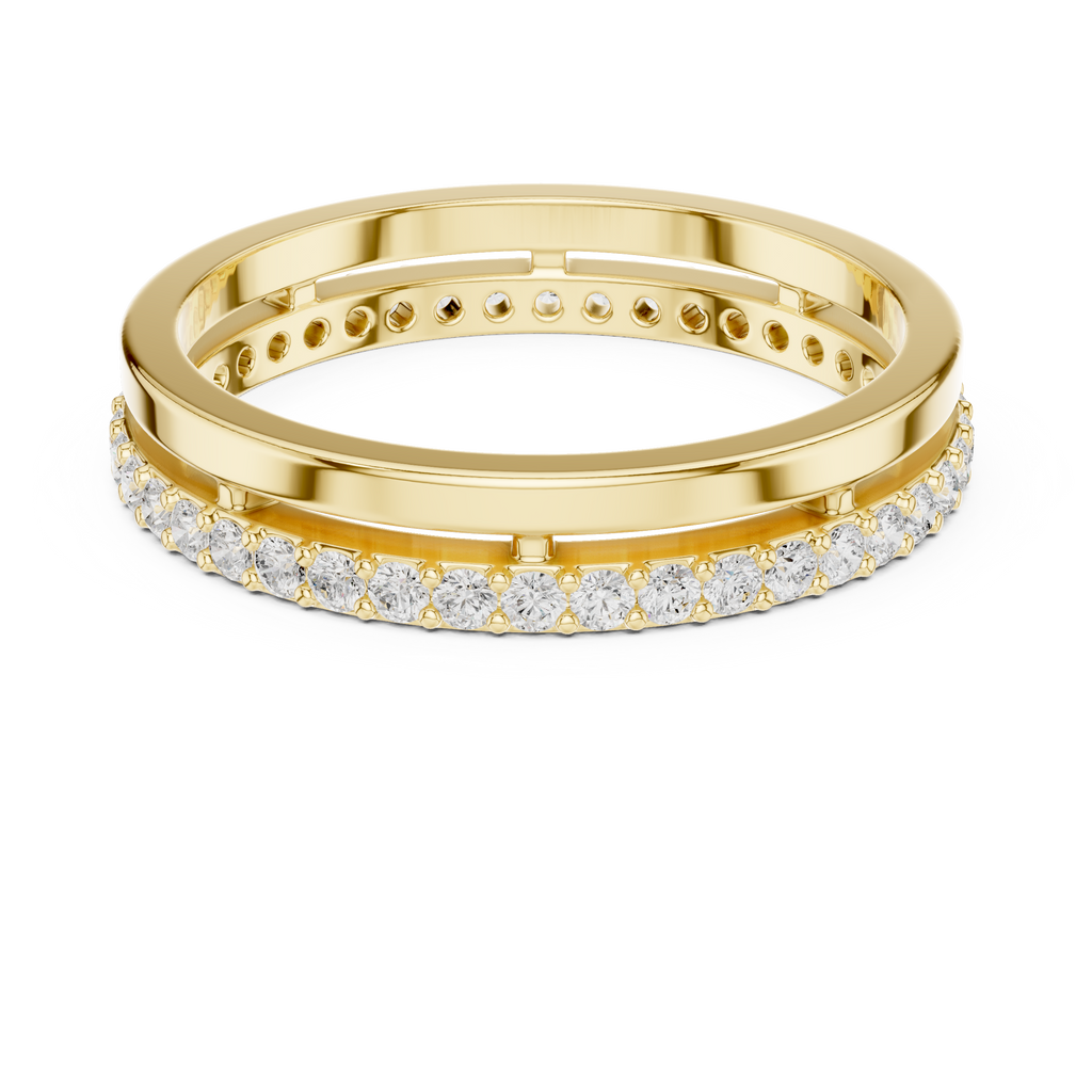 Minimalist Pavé Diamond Eternity Band in Rose Gold