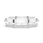 Modern Double Row Pavé Diamond Band in Rose Gold