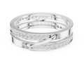 Modern Double Row Pavé Diamond Band in Rose Gold