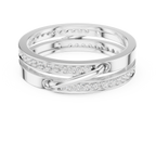 Modern Double Row Pavé Diamond Band in Rose Gold